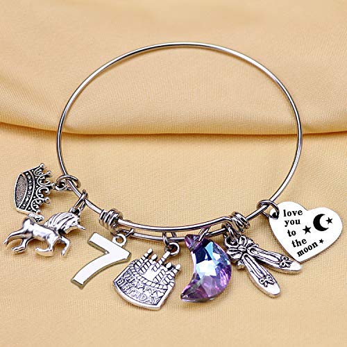 Image of Birthday Bracelet for Girls 5-16th Age Bracelet Stainless Steel Jewelry Birthday Gift for Daughter Granddaughter Niece Cousin