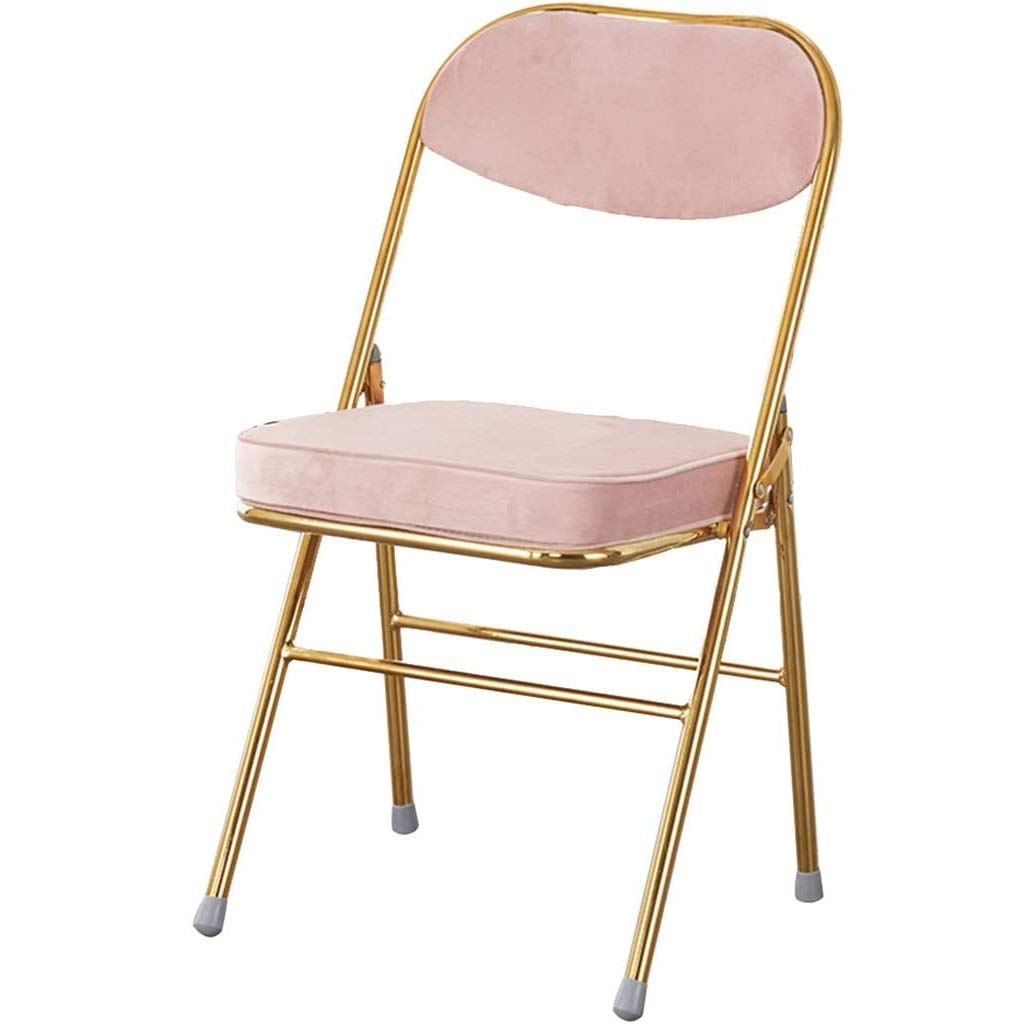 Chaise pliante d'intérieur de luxe – Chaise épaisse avec dossier en flanelle avec coussin pour restaurant et salon – Chaise de visiteur portable et confortable – Charge maximale de 150 kg