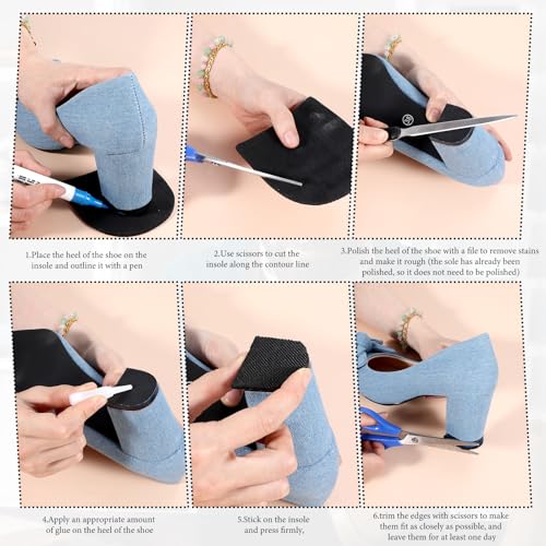 Image of Shoe Repair Rubber Heels, Repair Heels Boot Heel Replacement Anti-Slip Heel Pads for Men's and Woman's 5 /32 Inch (4mm) Thick, 2 Pairs Black