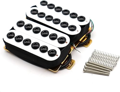 Alto rendimiento Invader estilo Guitarra Humbucker Pastillas de cerámica imán cuello y puente pastillas para piezas de guitarra eléctrica (blanco)