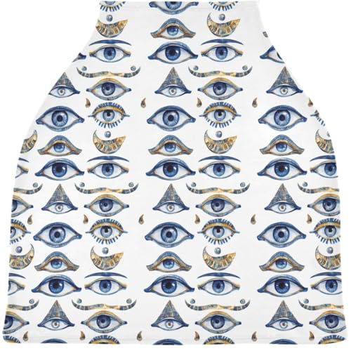 Image of Sun Magic Evil Eye Baby Car Seat Covers Magical Eyes Moons Carseat Canopy Soft Infant Stroller Cover Nursing Breastfeeding Covers for Girls Boys Newborn Fit Summer Spring Autumn
