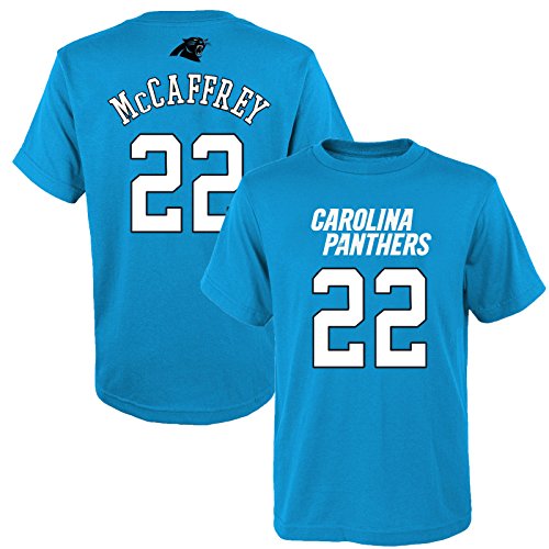 Christian McCaffrey Carolina Panthers #22 Blue Youth Name & Number Shirt Medium 10/12