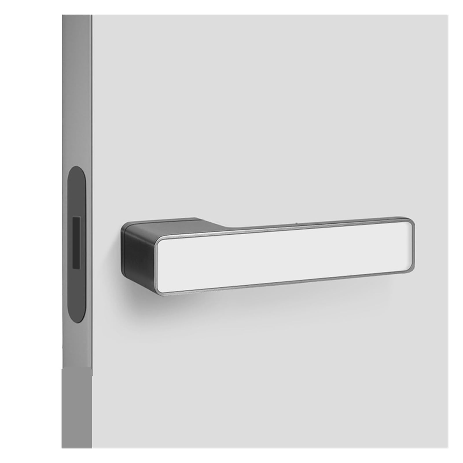 ZONSHJDKR Invisible Door Lock with Built-in Emergency Hole for Wooden Keyless(Gray with White)