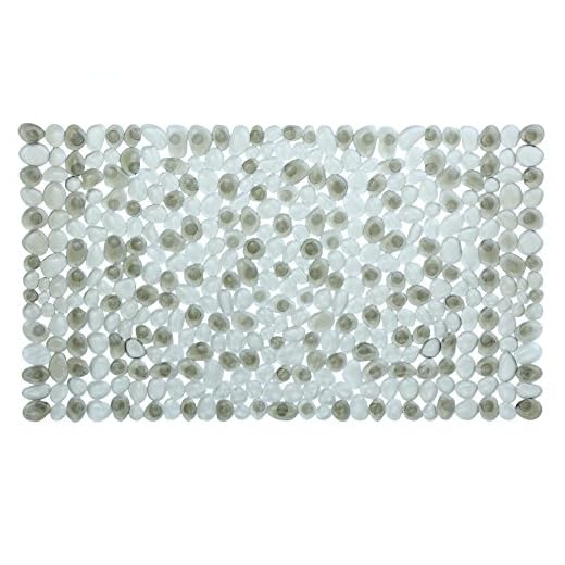 SlipX Solutions Gray Pebble Bath Mat Feels Great on Tired Feet & Helps Prevent Slips (Looks Like River Rocks, 140+ Suction Cups, Machine Washable)