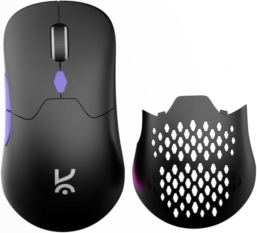 Chimera RGB Wireless Mouse, Hot-swappable Switches, 7 Programmable Buttons, Adjustable DPI 8000, Lightweight, Honeycomb Shell, Ambidextrous, Optical, for Laptop, Personal Computer