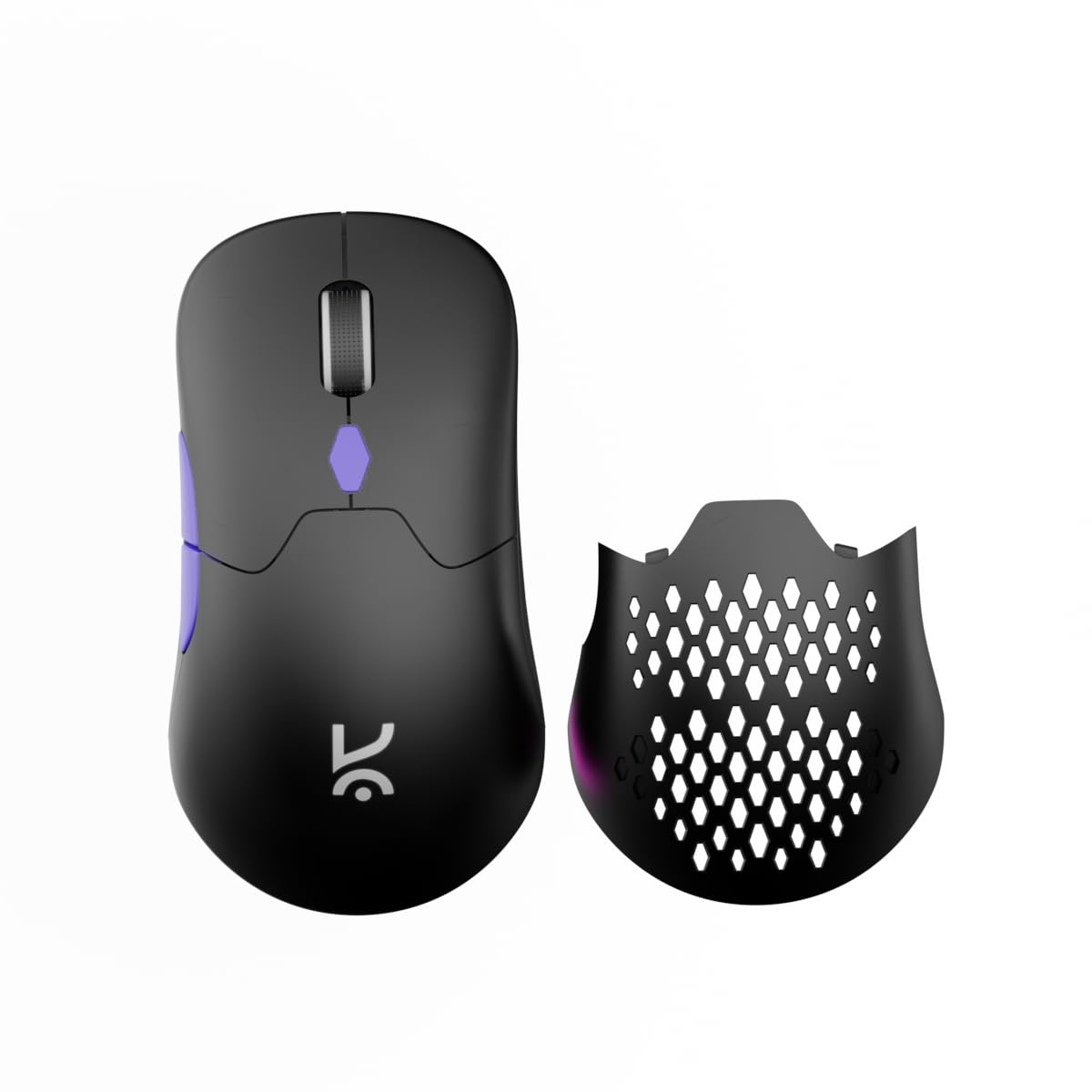 Kreo Chimera RGB Wireless Mouse, Hot-swappable Switches, 7 Programmable Buttons, Adjustable DPI 8000, Lightweight, Honeycomb Shell, Ambidextrous, Optical, for Laptop, Personal Computer