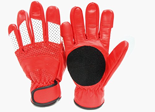 Calidad de piel/Longboard guantes/guantes de diapositivas Freeride guantes. Talla:large