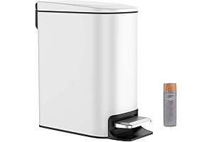 White Rectangular 6 Liter Trash Can with Soft-Closing Lid