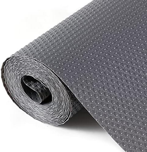 Hersvin Shelf Liners, 23.6 in x16.4 ft EVA Drawer Mats, Non-Adhesive Cupboard Pad, Kitchen Cabinet Lining Fridge Cushion for Home Office (Gray/Dot, 60x500cm)