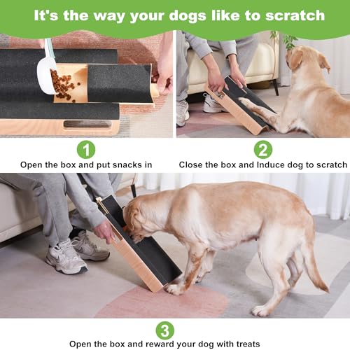 LovIntry M-Shaped Dog Scratch Pad for Nails with Treat Box, Dog Nail Scratch Board for Large Dogs, Dog Nail File Toy and Shorten Dog’s Side Nail Easier (with Treat Box, L) by LovIntry - Image 6