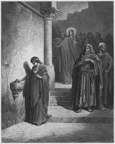 Tableau Bible les veuves Mite par Gustave Dore art mural sur toile pour salon 60x90cm