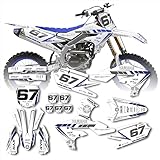 Decallab Customizable Personalized Motocross Full Graphics Kit, Complete Professional Dirt Bike Racing Decal Sticker Set for Yamaha YZ250F YZ450F YZF250 YZF450 2018 2019 2020 2021 2022 Still (White)