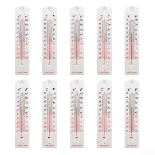 Lot de 10 thermomètres muraux pour maison, bureau, jardin, intérieur et extérieur, lecture précise