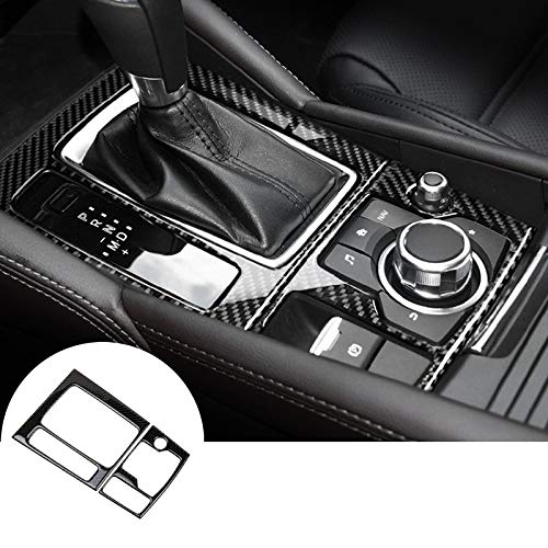 Carbon Fiber Interior Center Console Gear Box Trim Cover 2pcs for Mazda 6 Mazda6 2016-2018