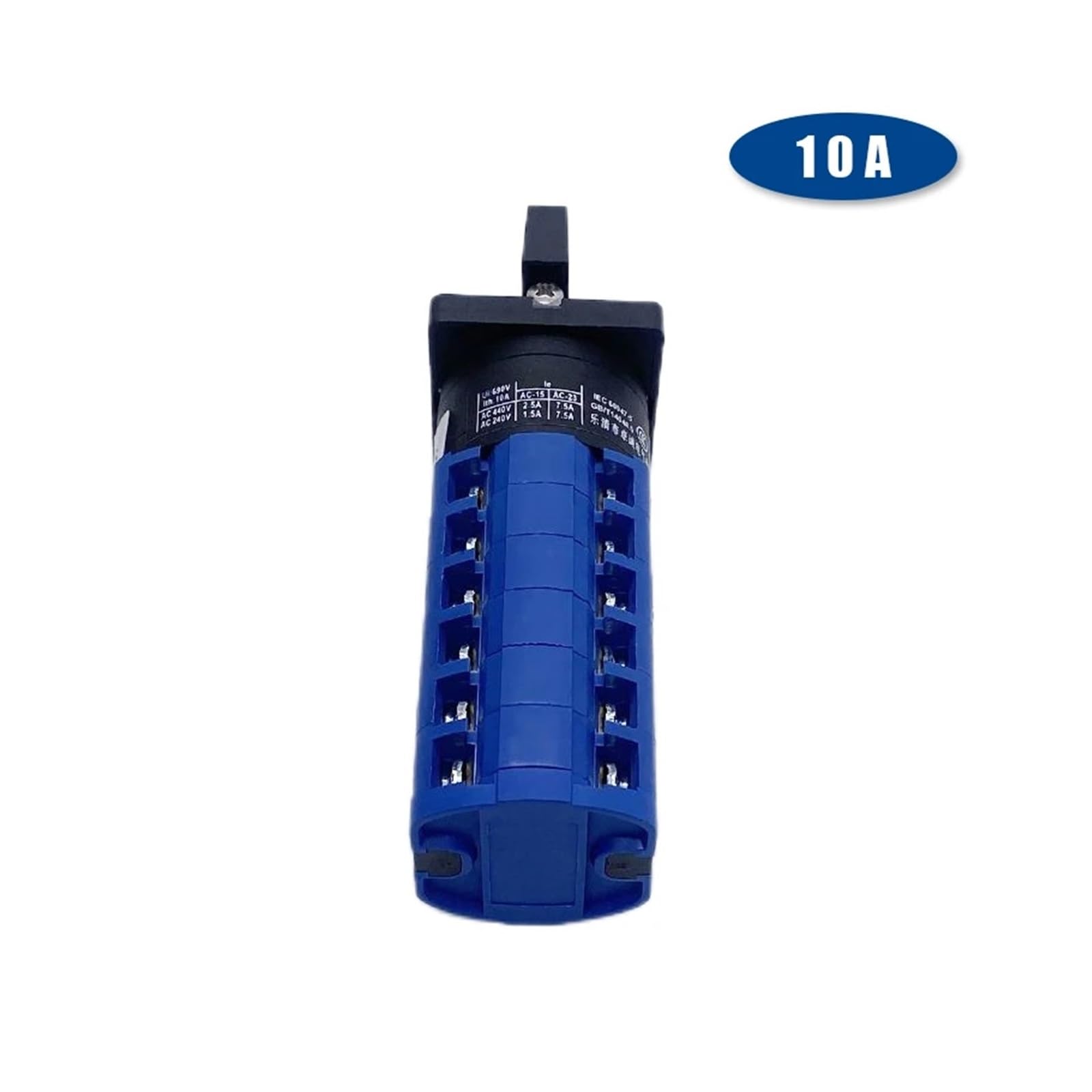 Interruptor de leva giratorio con orificio de apertura de 16 mm LW26-10/6, fuente de alimentación de seis secciones, dos cables, 6 vías, control de conmutación de señal de voltaje