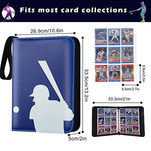 Card Binder 9 Pocket, Trading Card Binder With Sleeves, Baseball Card Binder, Sports Card Binder Collectible Trading Card Albums Fits 900 Cards With 50 Removable Sleeves #TOP4