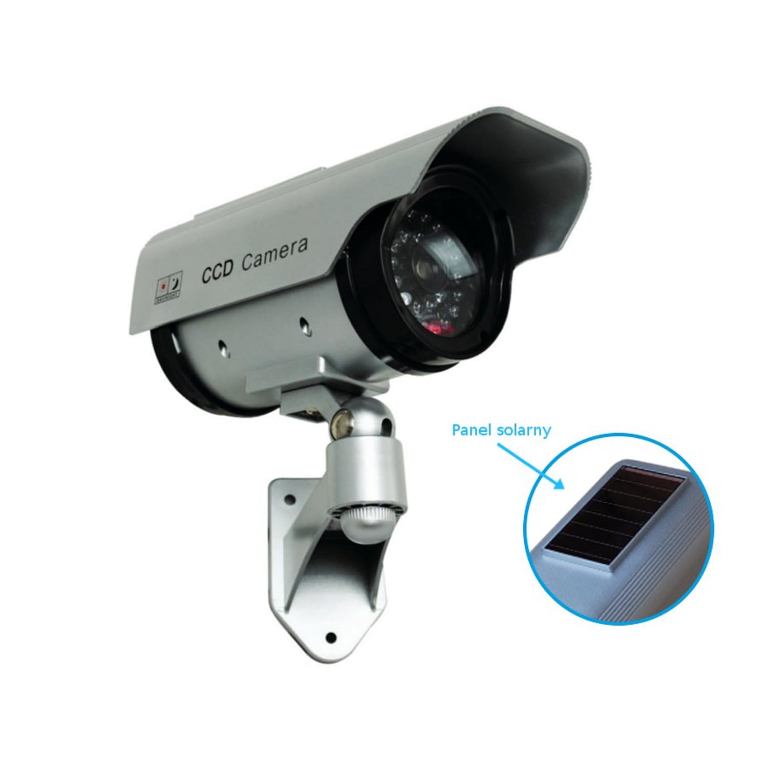 Maclean SOL1200 - Cámara de Vigilancia Simulada con LED Intermitente con Módulo Solar (4)