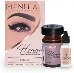 Menela Kit Henna Para Sobrancelhas 2,5g Preto