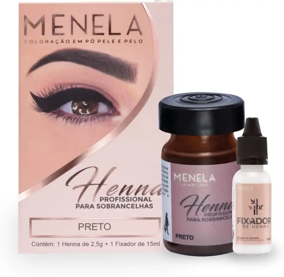 Menela Kit Henna Para Sobrancelhas 2,5g Preto