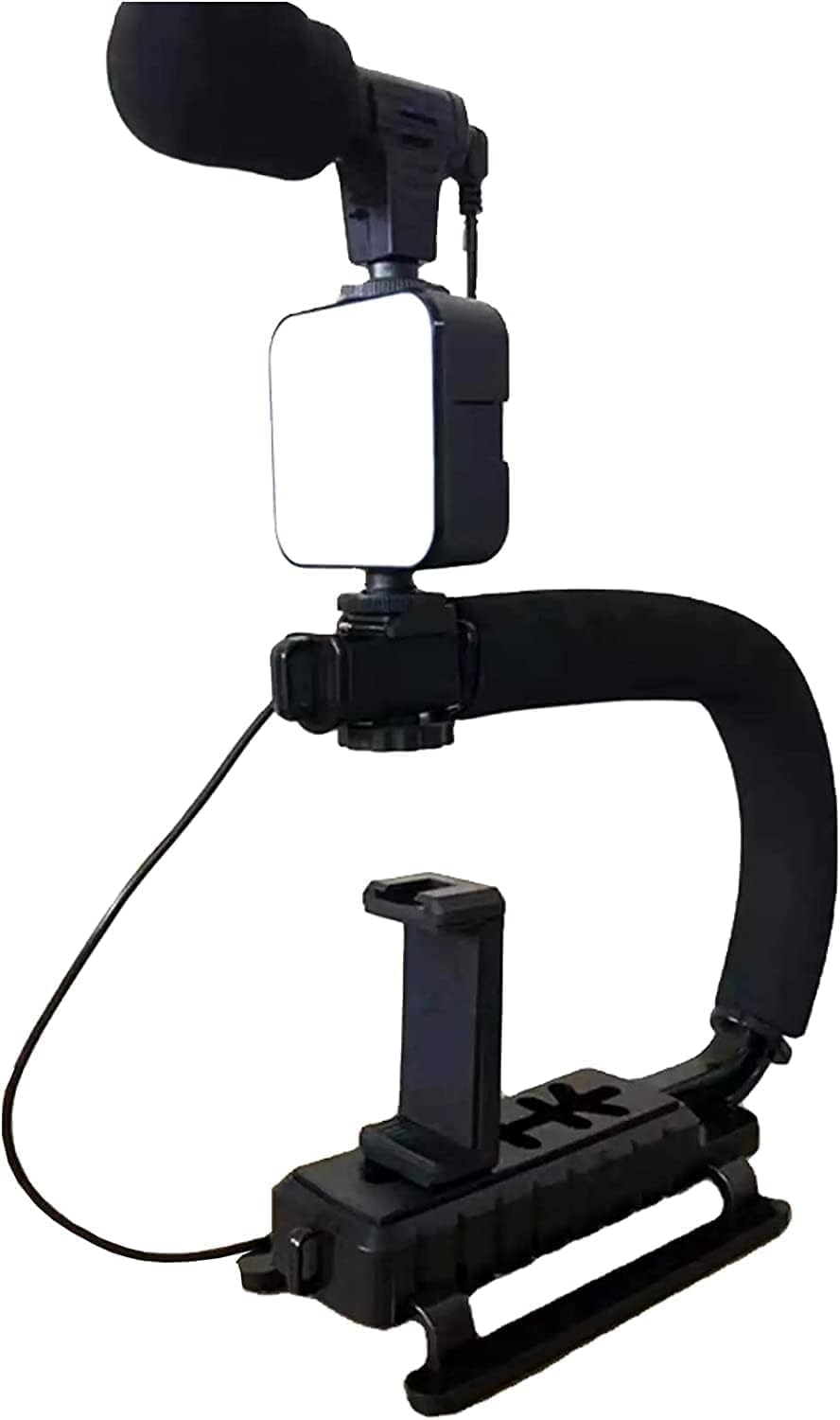 Maga Zone Professional Camera Stabilizer Handheld Gimbal with Mic & Flash, Photography, Video Vlogging, Recording Case, Compatible with All Cameras & Smartphones