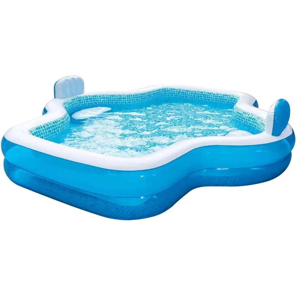 Kit d'entretien aspirateur Piscine Piscine familiale de 10 Pieds de Long, 2 sièges gonflables avec dossiers. 120" LX 110" WX 26" H