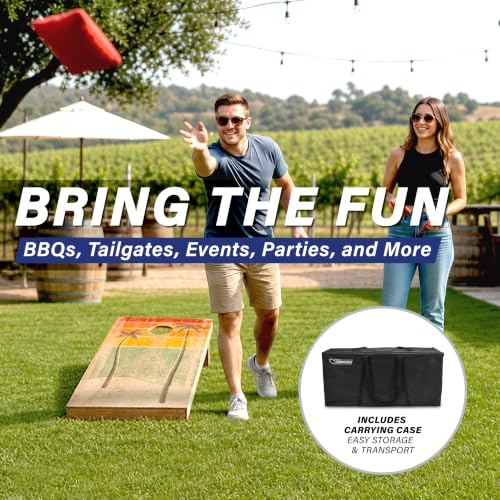 Image of GoSports 4 x 2 ft Regulation Size Wood Cornhole Boards - 10 Vintage Wood Designs (Choose Your Style)