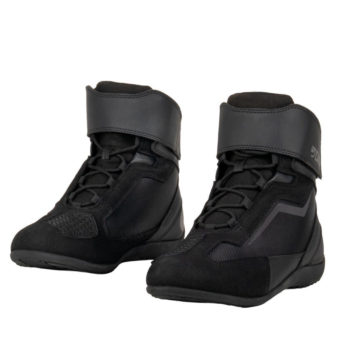 RUGGER Chaussures Moto Homme Certifiées CE Microfibre Résistante Renfort Sélecteur Fermeture Lacets et Auto-Agrippant Inserts Rétro-Réfléchissants Semelle Antidérapante