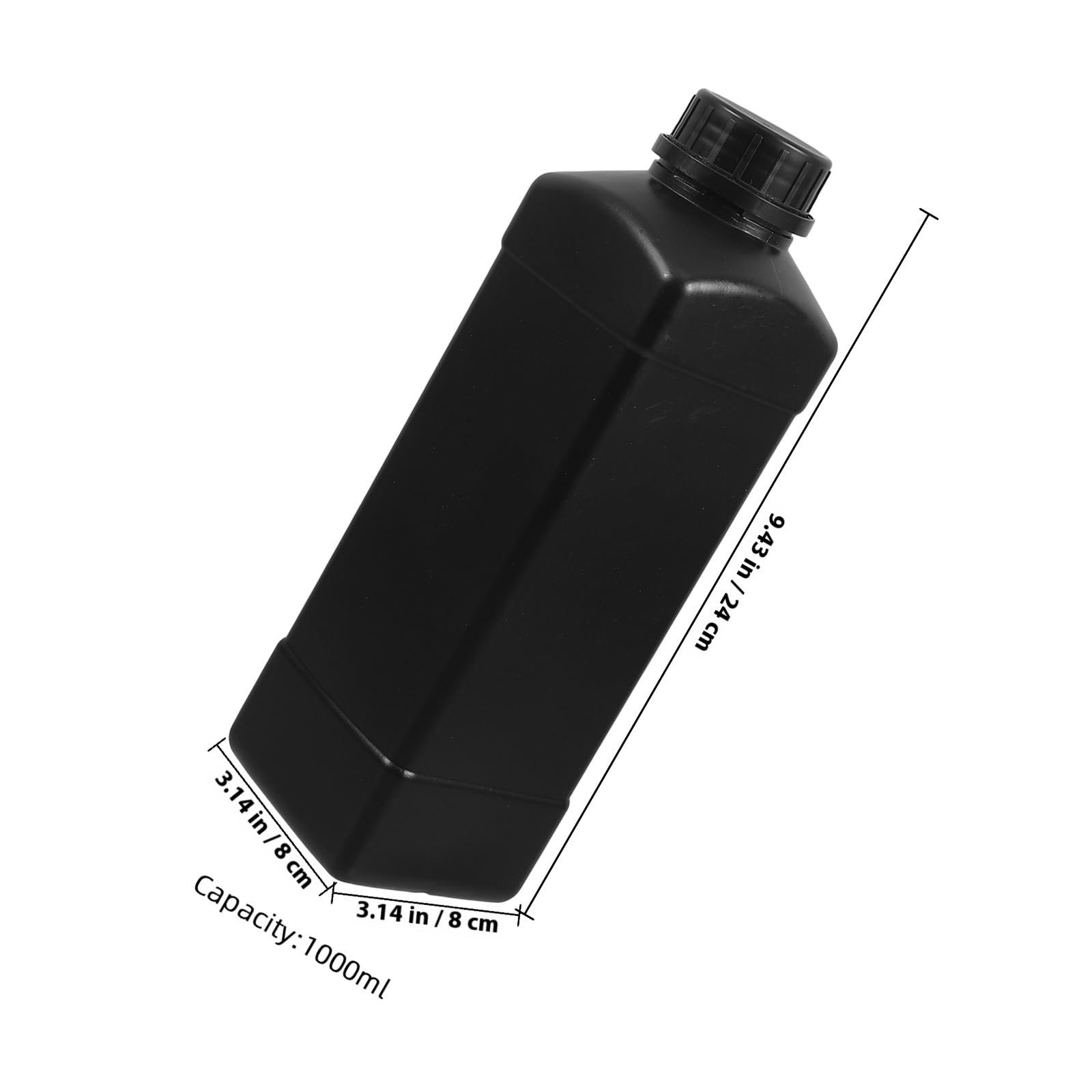 Bottiglia per Reagenti da Laboratorio 1000ml 2 Pezzi Contenitore Vuoto in Hdpe Nero con Superficie Liscia e Resistenza All'usura per Uso Scientifico