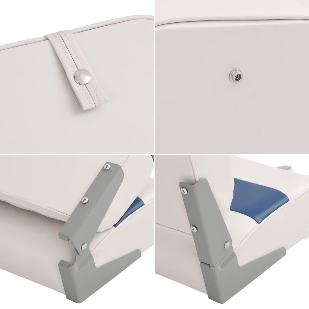 vidaXL Set de Asientos Plegables para Barco 2 uds con Respaldo Alto, Silla de Barco, Asiento de Barco de capitán, Silla de Barco Plegable