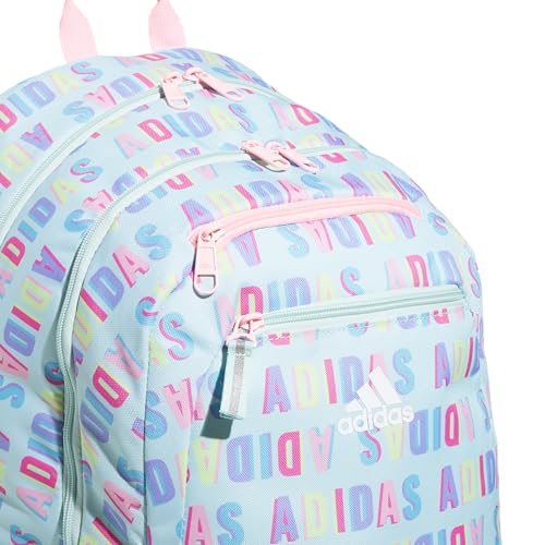 Image of adidas Foundation Backpack, Hall Pass Semi Flash Aqua /Pink Spark, OSFA
