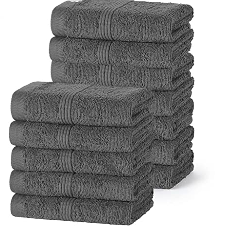 DARWEN STAR 100% 12 Pack Cotton Face Cloths 30x30 cm, Soft Absorbent Wash Cloths for Face Cleaning Baby Care & Makeup Removal