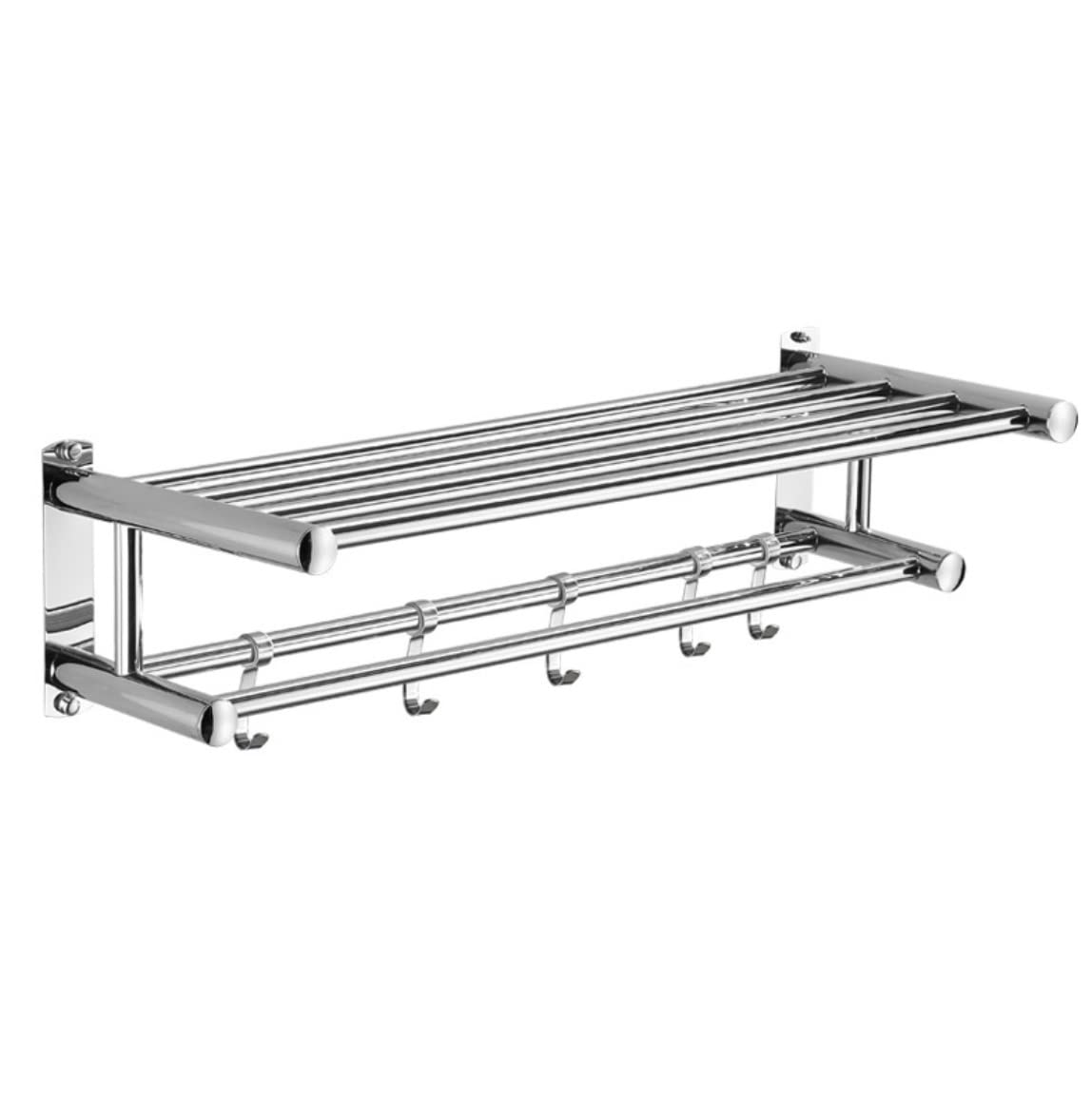 Rack Toallas Toallero De Acero Inoxidable con Gancho, Montado En La Pared, Doble, Estante Baño para El Hogar Accesorios De Baño(40cm)
