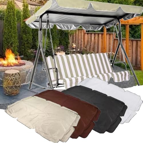 Toldo universal beige para columpio Hollywood de 2 a 3 plazas, toldo para columpio de jardín, impermeable y con protección UV, 164 x 114 cm
