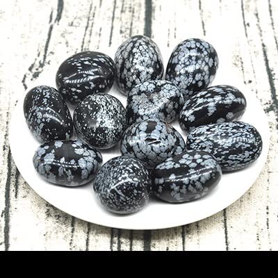 Copo de nieve redondo Natural obsidiana piedras caídas grava espécimen cristales piedras preciosas acuario decoración del hogar decoración de la habitación ( Color : Snowflake Obsidian , Size : 500g )