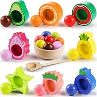 Seagoal Montessori Spielzeug ab 2 Jahr, Ostern Geschenke Kinder, Baby Motorikspielzeug Obst Holzspielzeug, Kinder Lernspielzeug Geschenk für Baby Mädchen Jungen 2 3 4 Jahre
