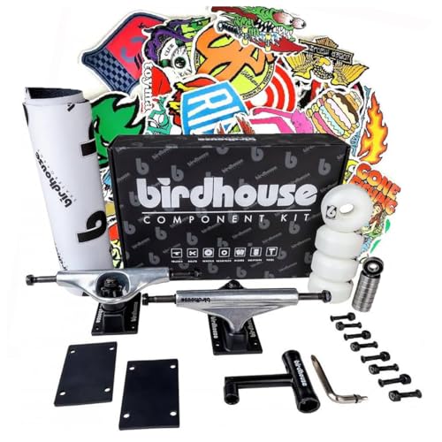  SKATEBOARD COMPLETO Kit assemblaggio professionale - Birdhouse Kit Set Up Skate Component Kit per tavole da 7.75 a 8.25 + 20 stickers