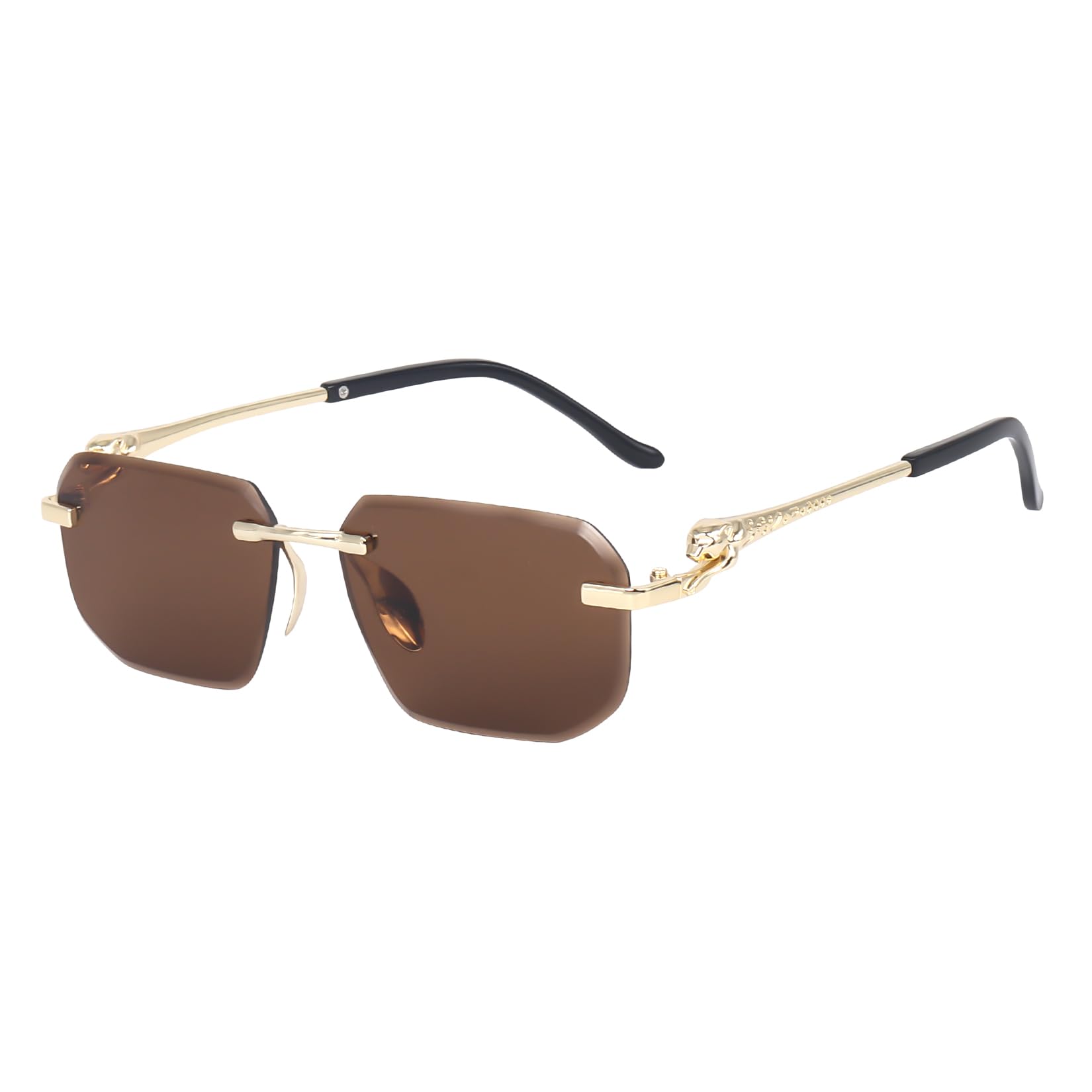dervin Rimless Rectanglular Sunglasses For Men and Women | Unisex Frameless Sun Glasses Shades-picture-24