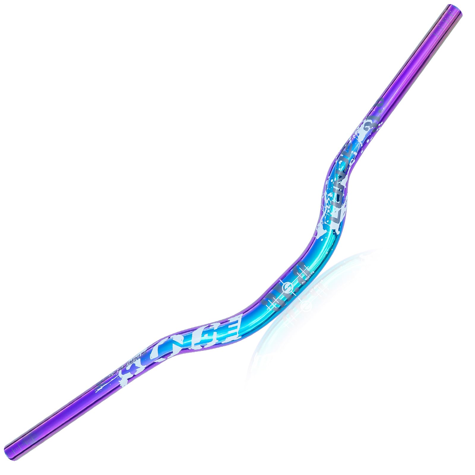 LUNJE 31.8mm Mountain Bike Handlebars, 55mm Rise Options, 780mm Cutable Width, Lightweight T6 Aviation Aluminum for MTB Trail Commuter Bikes, Durable Ergonomic Colorful Handlebarn - 50mm Rise