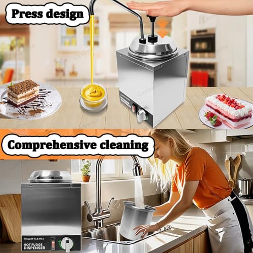 Nacho - Dispensador de queso con bomba, calentador de salsa de queso Nacho comercial, temperatura ajustable, ideal para bufé, cocina, cafetería o fiestas en casa, capacidad de 7 litros