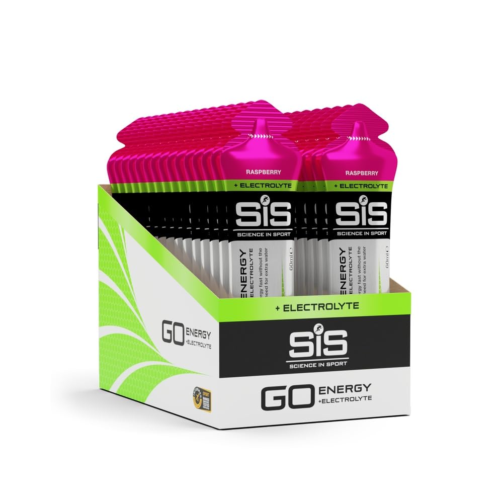 Gusto Raspberry Electrolyte Gel Sis avec électrolyte 60 ML Single Sport intégration sels minéraux (1X)