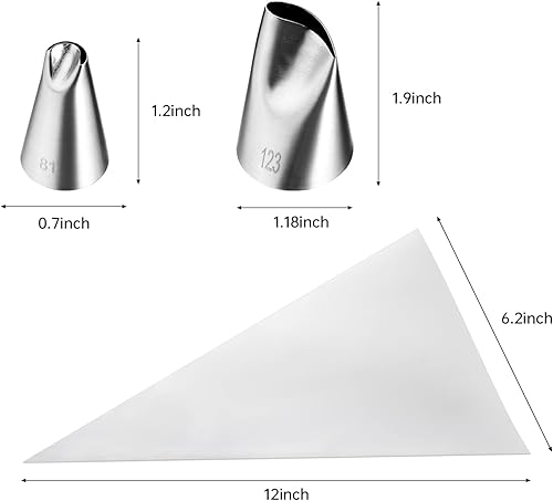 Miniatura 3 de Kasmoire Juego de 8 puntas de rosa puntas de glaseado de pétalos con 10 bolsas desechables para decoración de pasteles