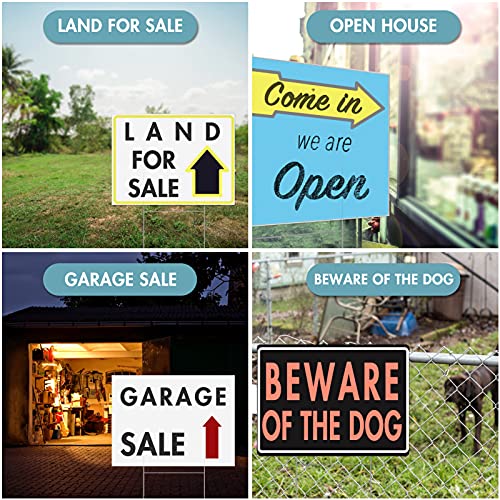 6 Pack Large Blank Yard Signs With Stakes, 18 X 12 Inches White Garden Yard Signs Yard Sale Signs Corrugated Plastic Signs For Party Decorations,Garage Sale, Guidepost, Open House #TOP5