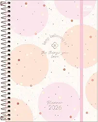 Tilibra - Planner Espiral 17,7 x 24 cm Soho 90 G 2026 - Bolas Grandes