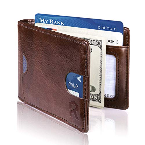 REYLEO Bifold Wallets Valentine's Day Gifts Front Pocket Minimalist Leather Slim Wallet RFID Blockin - //coolthings.us