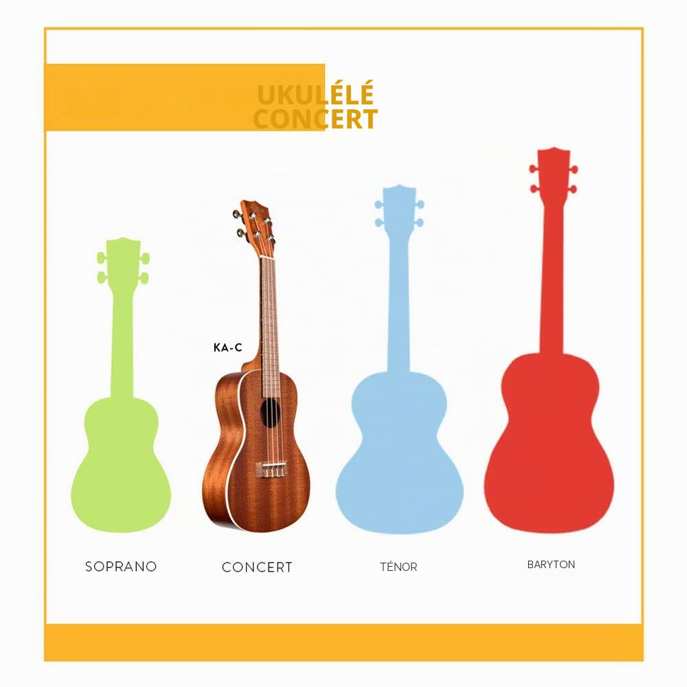 Kala Ukulélé Concert en acajou satiné avec bordure blanche (KA-C)