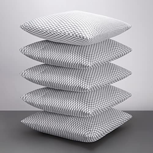 Image of LA VERNE Luxury Premium Cloth Microfibre Blown Technology Filled Sofa Cushion Filler Pack of 5 (16 inchX16 inch) (Silver)