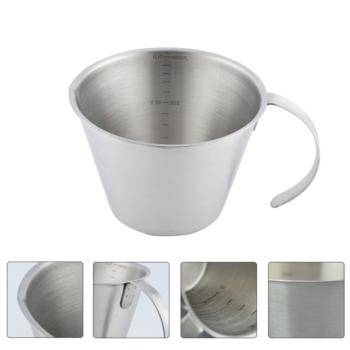 2 Piezas Vaso Medidor De Acero Inoxidable Taza De Medir Graduada Tarro Medidor De Cocina Taza para Espumar Crema En Polvo para Cafe Medidas Tazas Medición Café Italiano