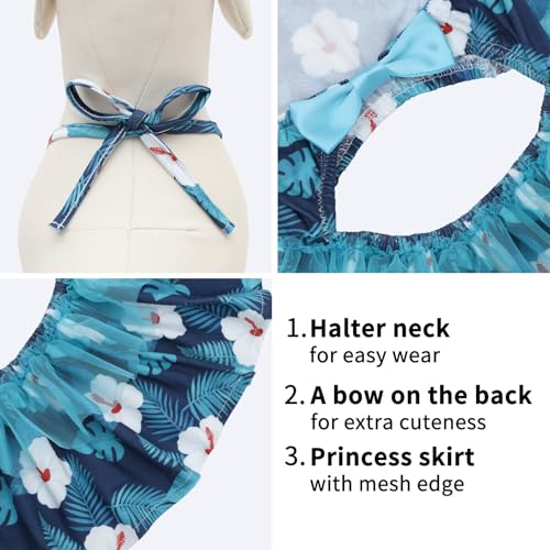 Image of CuteBone One Piece Dog Bikini Swimsuit Dress - Puppy Bathing Suit Costume for Small Dogs - Comfortable & Stylish Pet Clothes for Summer Pool, Beach & Play LTDB19M