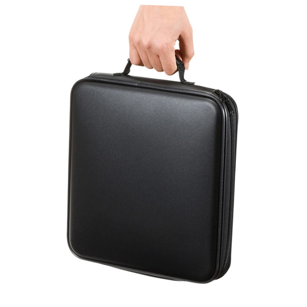 Porta CD in Plastica Cerniera Custodia Portatile per Dischi Contenitore per Dvd Maniglia per Trasporto Facile e Protezione da Graffi