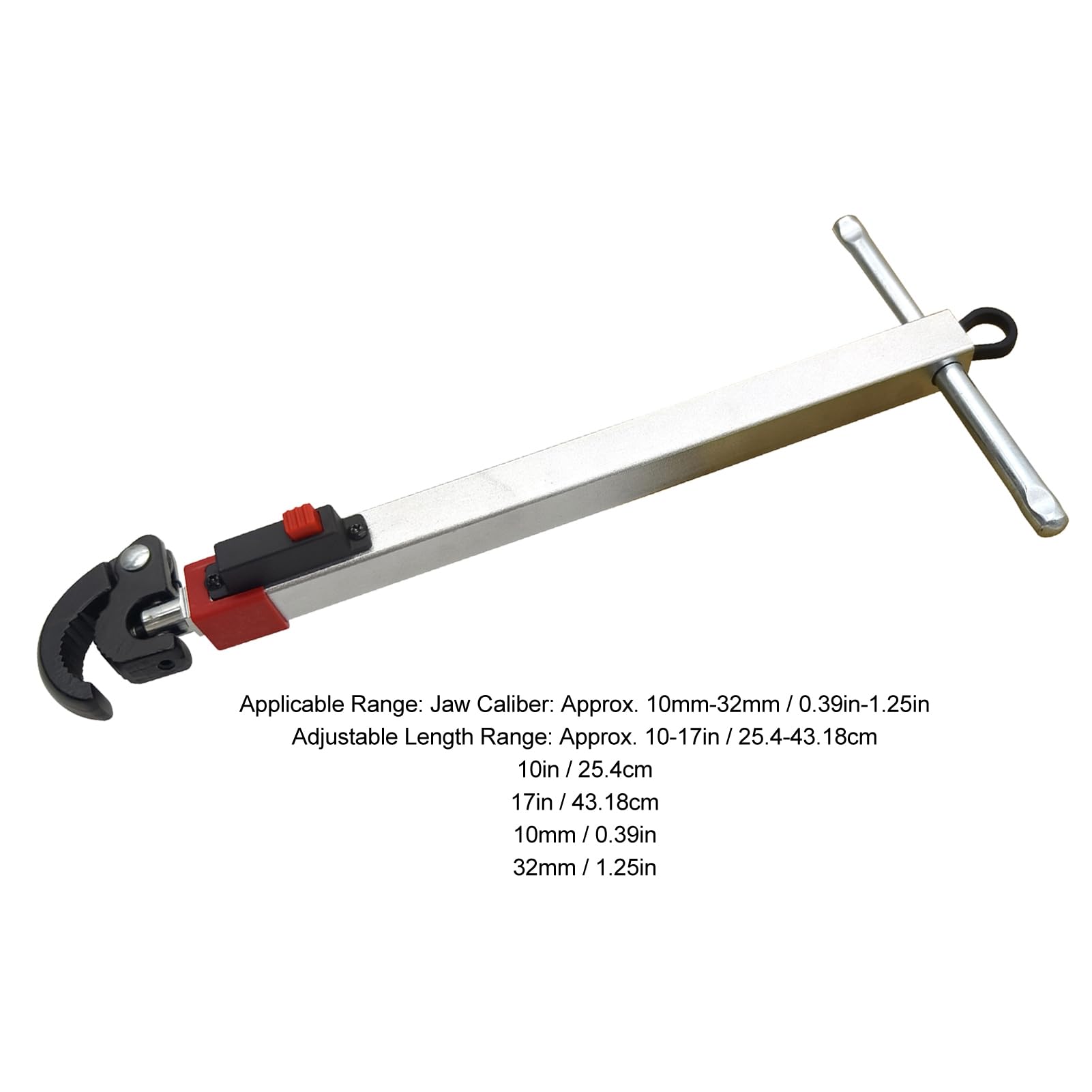 Llave telescópica para Lavabo con rotación de 180 Grados, Ajustable para 10 a 17 Pulgadas, Ideal para grifos de Cocina y tuberías de hasta 1,25 Pulgadas.